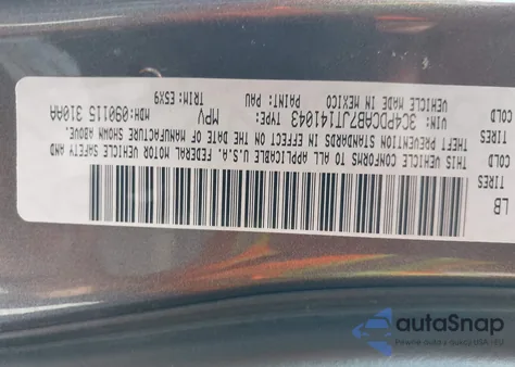 2018 Dodge Journey Se from USA, damaged, VIN 3C4PDCAB7JT141043